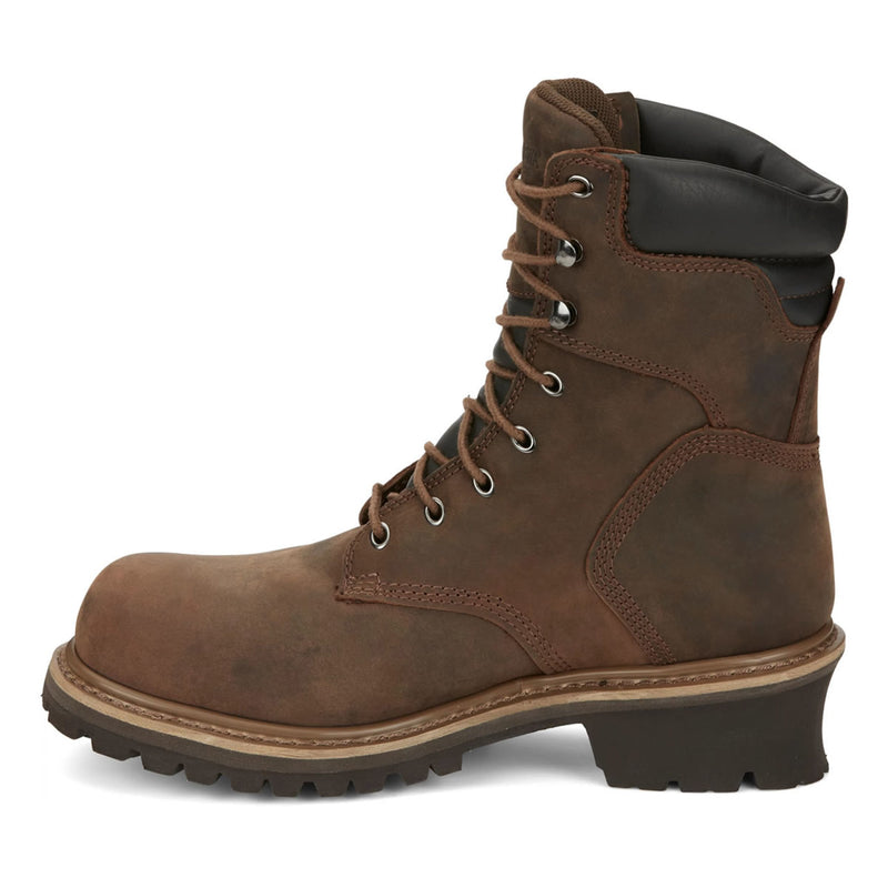 Chippewa Men's Hador 8" Logger Insulated EH Steel Toe Boots, 55025, Brown
