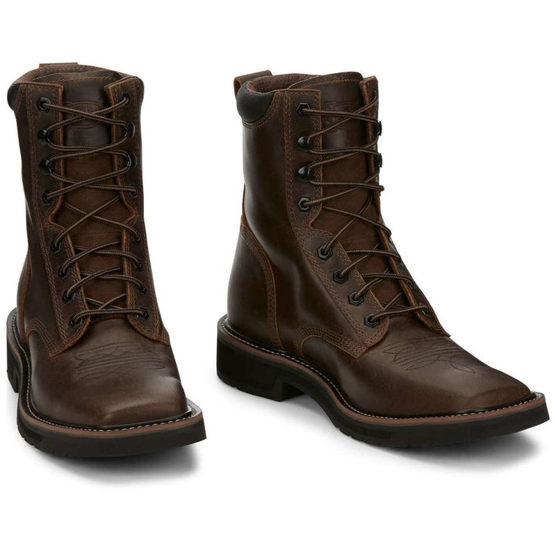 Justin Men's Pulley 8" EH Soft Toe Boots, SE681, Brown
