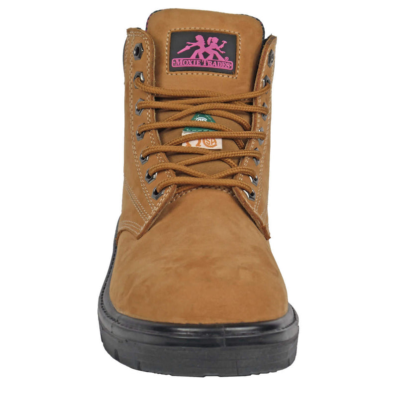 Moxie Trades Women's Alice 6" Tan Steel Toe Boots, MT50161, Tan