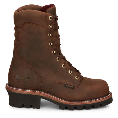 Chippewa Men's Super DNA 9" Logger Waterproof EH Steel Toe Boots, 59407, Tan