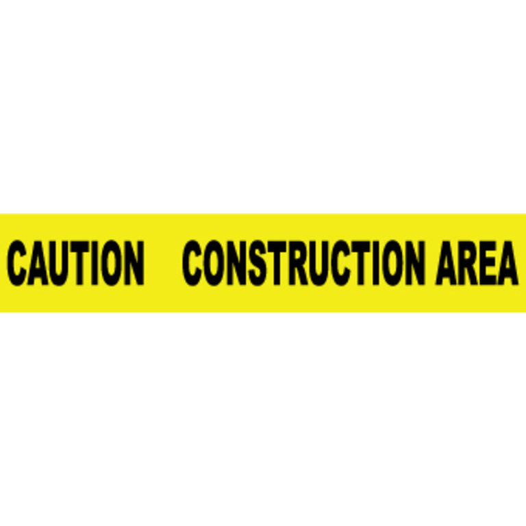 Caution Construction Area, 3" x 1000', Barricade Tape