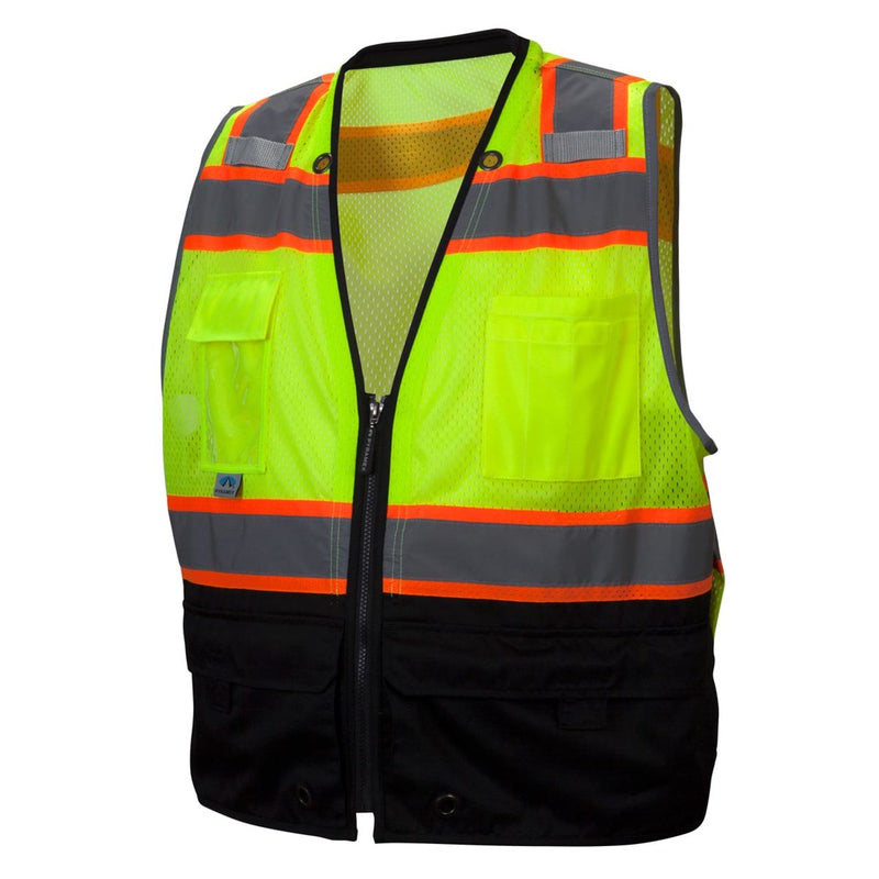 Custom Pyramex RVZ44B Type R Class 2 Hi-Vis Two-Tone Black Bottom Mesh Safety Vest