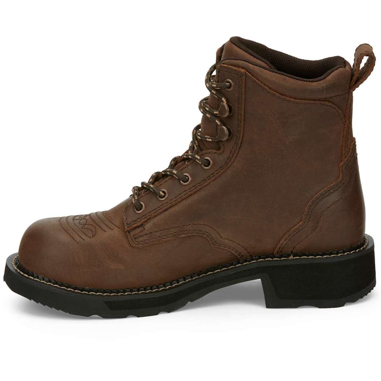 Justin Women's Katerina 6" Waterproof EH Steel Toe Boots, GY985, Brown