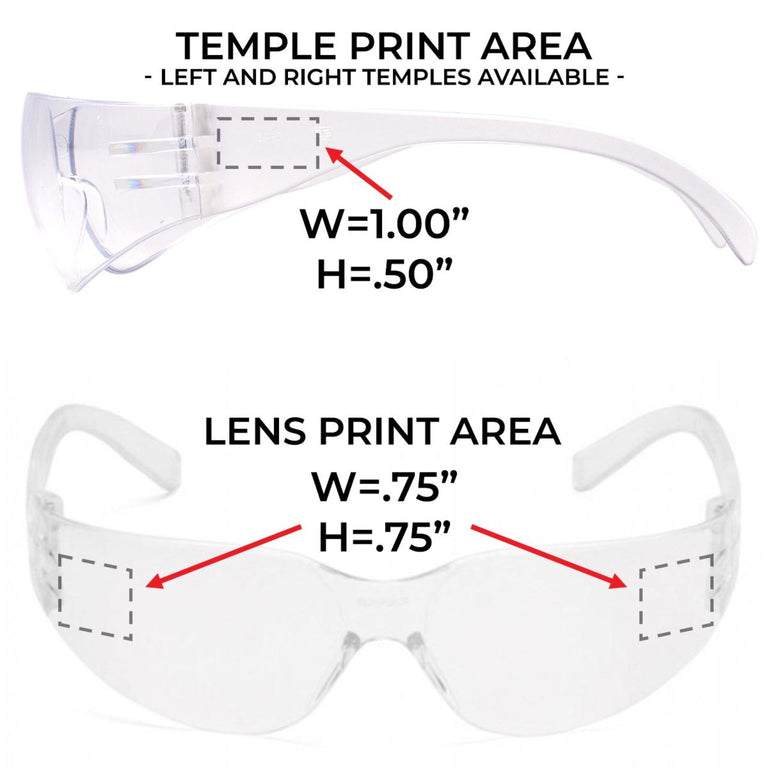 Custom Rugged Blue Diablo Safety Glasses, 12 Pack