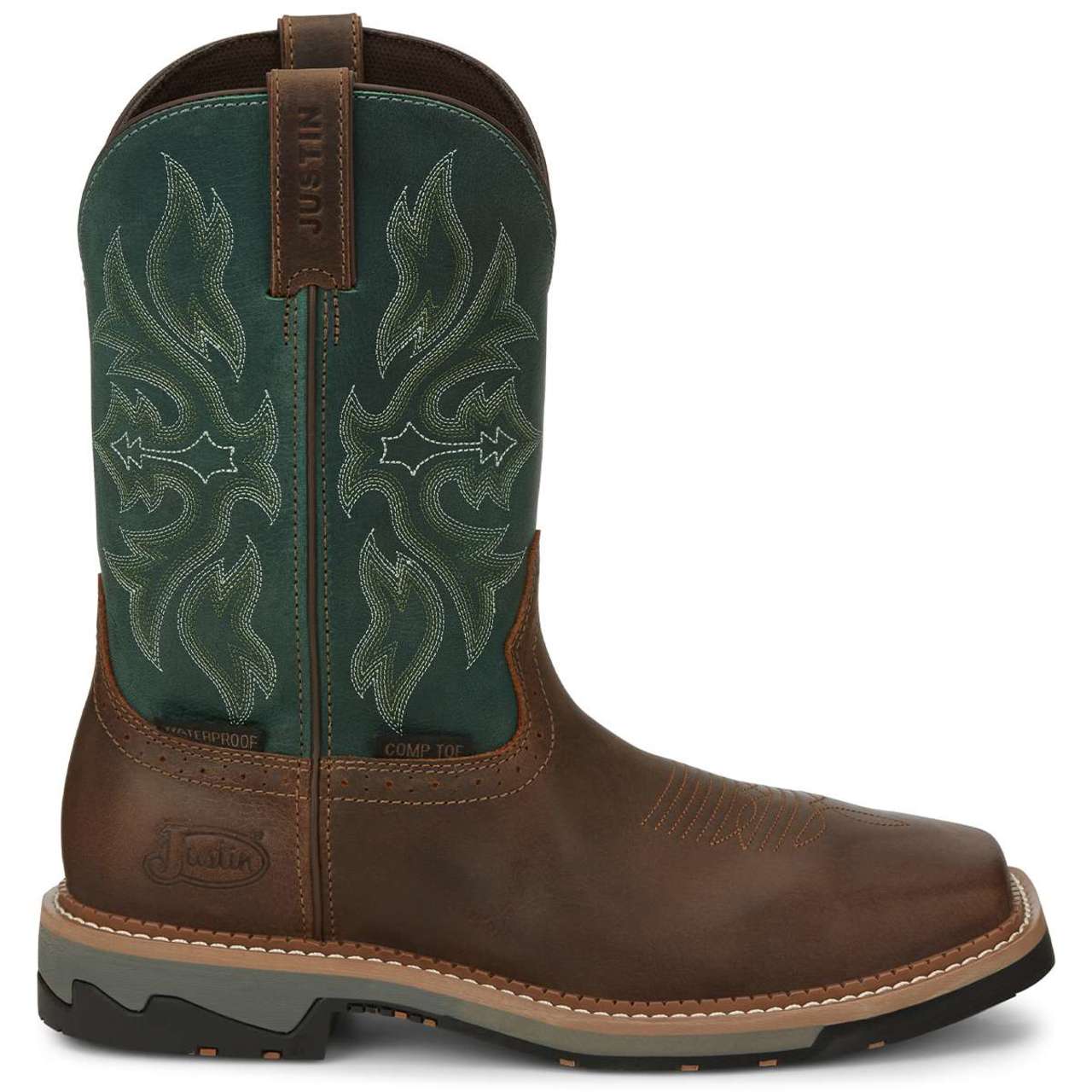 Justin Men's Bolt 11" Waterproof EH Composite Toe Boots, SE4105, Tan