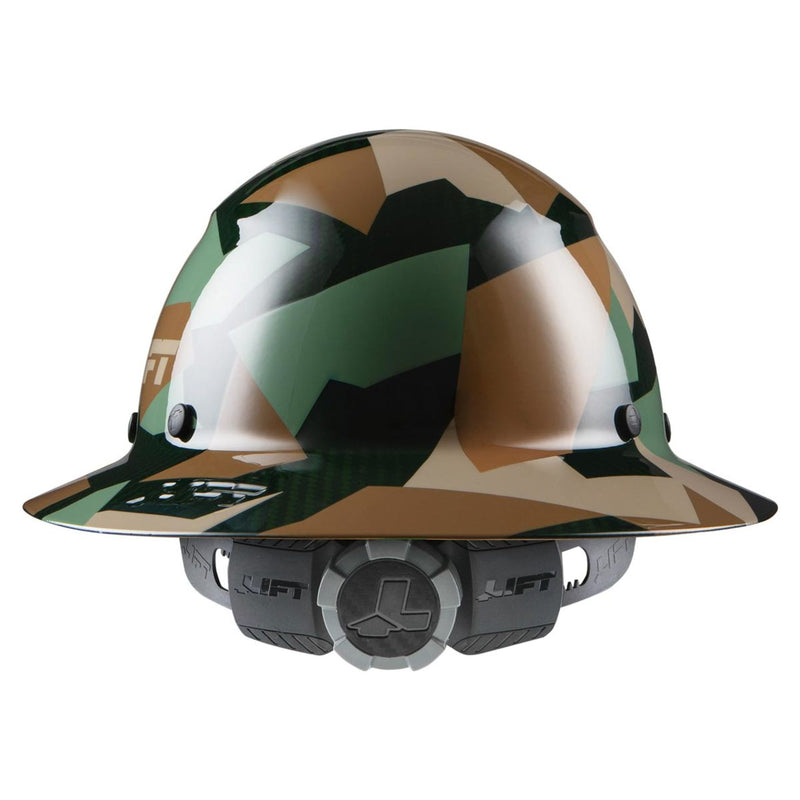 LIFT DAX Jungle Camo Carbon Fiber Full Brim Hard Hat