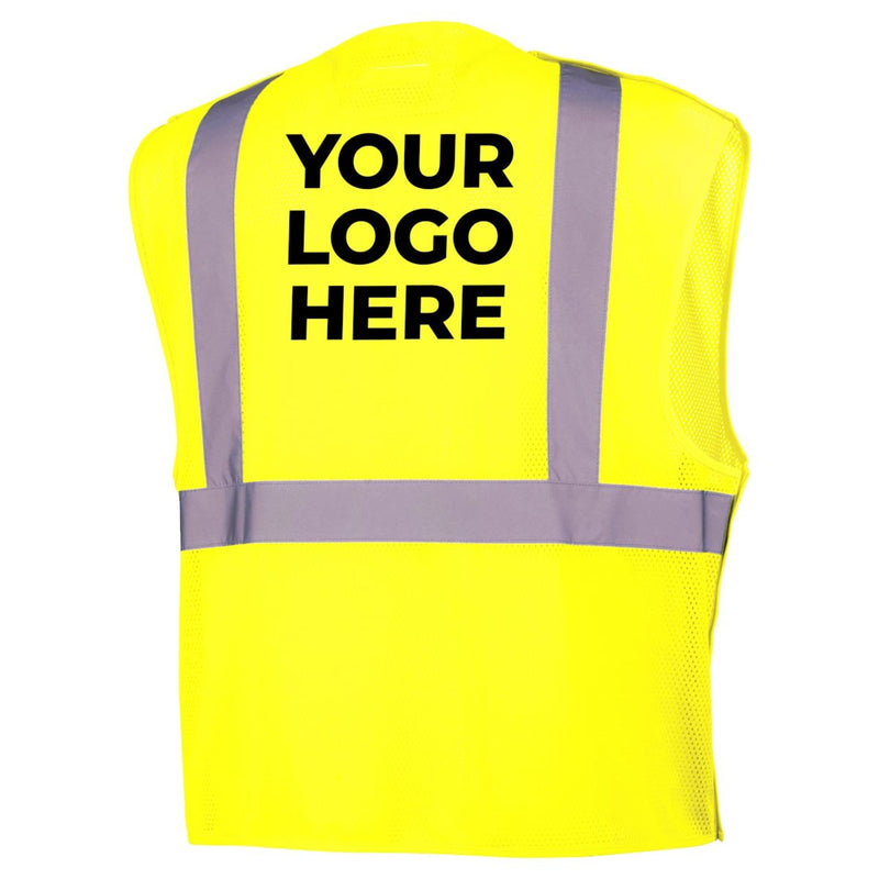 Custom Pyramex RVHL25 Type R Class 2 Hi-Vis Breakaway Mesh Safety Vest