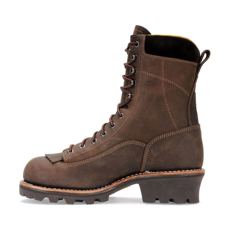 Carolina Men's Birch 8" Logger Waterproof EH Soft Toe Boots, CA7022, Brown
