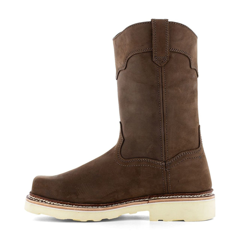 Frye Supply Men's The Safety-Crafted 10" Wellington Waterproof EH Steel Toe Work Boots, Dark Brown - FR40304