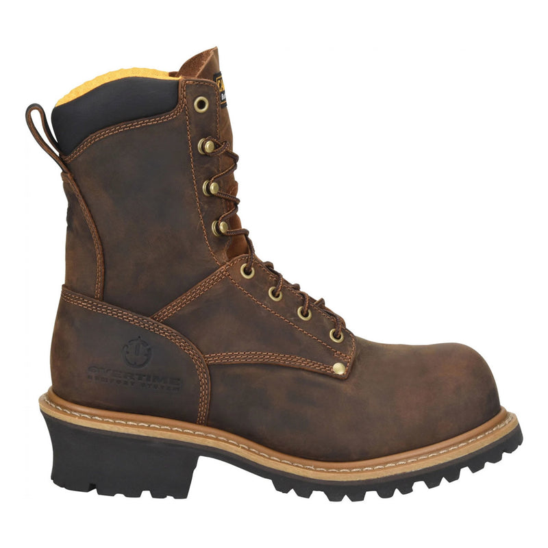 Carolina Men's Poplar 8" Logger EH Soft Toe Boots, CA9053, Brown