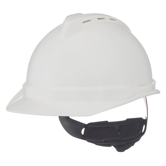 Custom MSA V-Gard 500 Vented Cap Style Hard Hat, Fas-Trac III 6-Point Ratchet Suspension