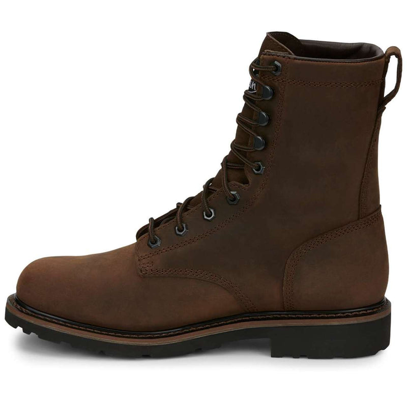Justin Men's Drywall 8" Waterproof EH Steel Toe Boots, SE961, Brown