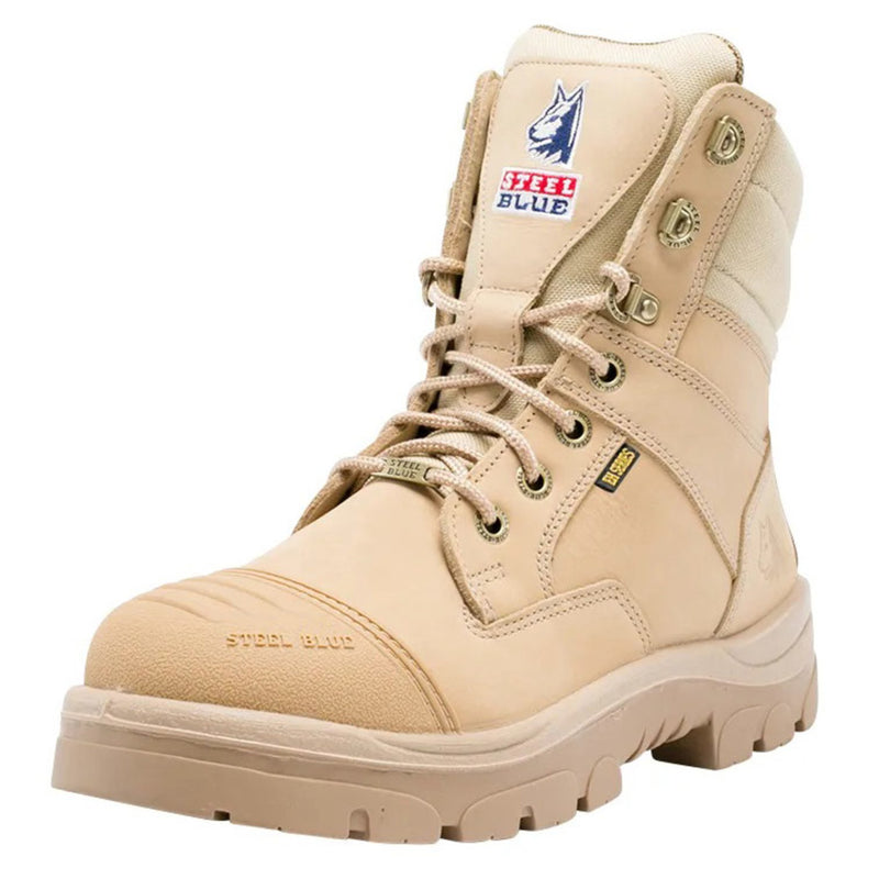 Steel Blue Men's Southern Cross Zip Scuff 8" EH Steel Toe Boots, 812961, Sand