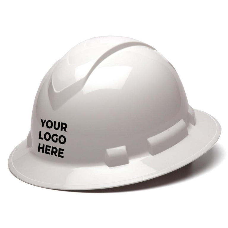 Custom Pyramex Ridgeline Full Brim Hard Hat, 6-Point Ratchet Suspension