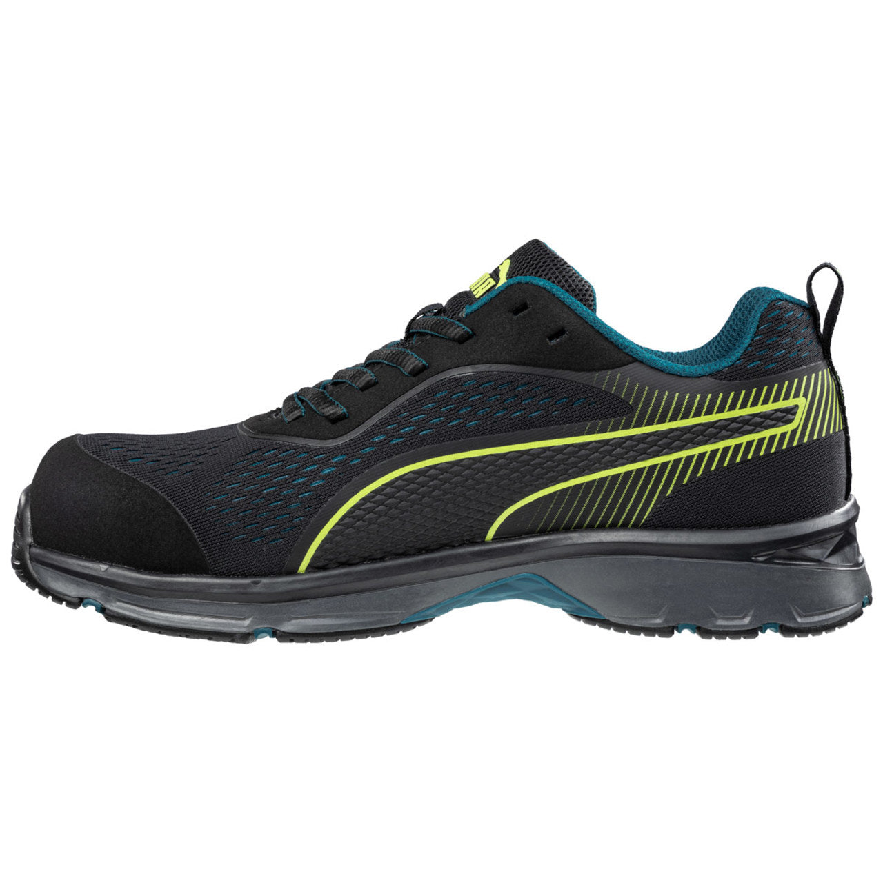 Puma Safety Women's W-Motion Protect Fuse Knit Low 2.0 Black & Lime EH Composite Toe Shoes - 643935