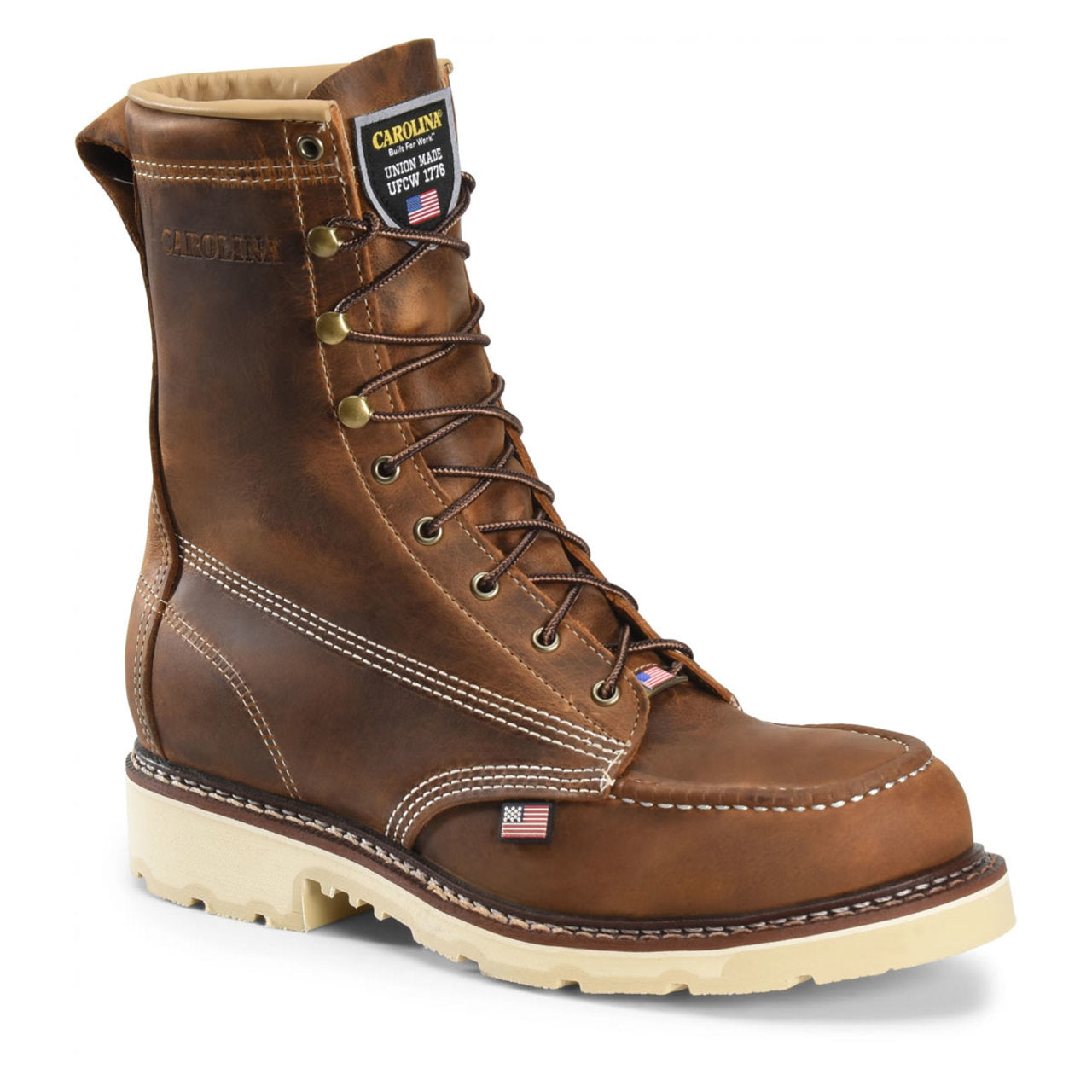 Carolina Men's Ferric USA 8" EH Steel Toe Boots, CA7516, Dark Brown