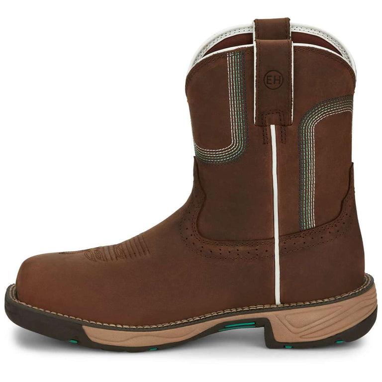 Justin Women's Stampede Rush 8" Waterproof EH Composite Toe Boots, SE4360, Brown