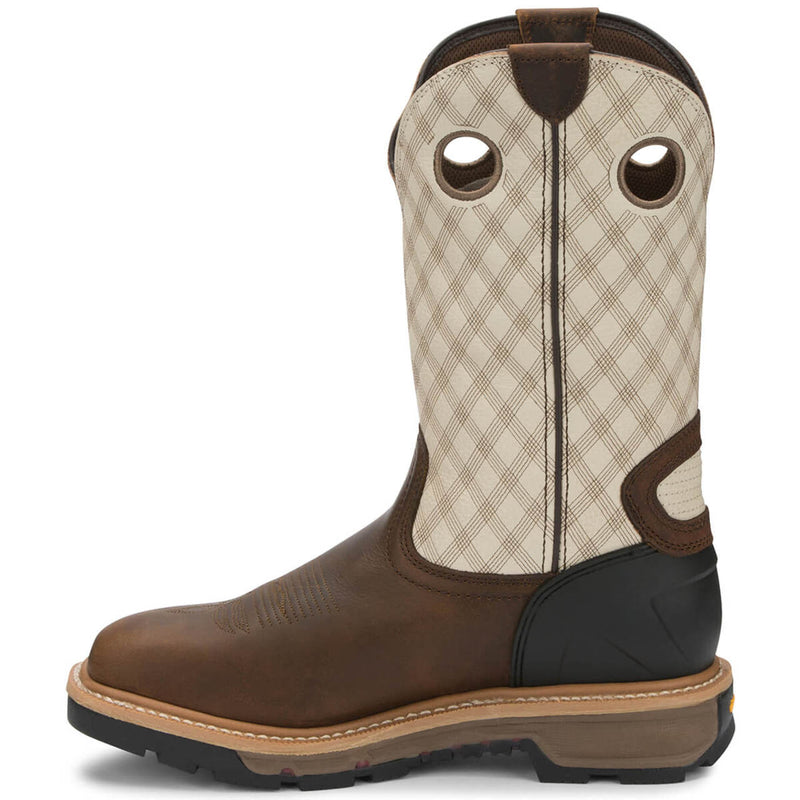 Justin Men's Roughneck 12" EH Soft Toe Boots, WK2116, Brown