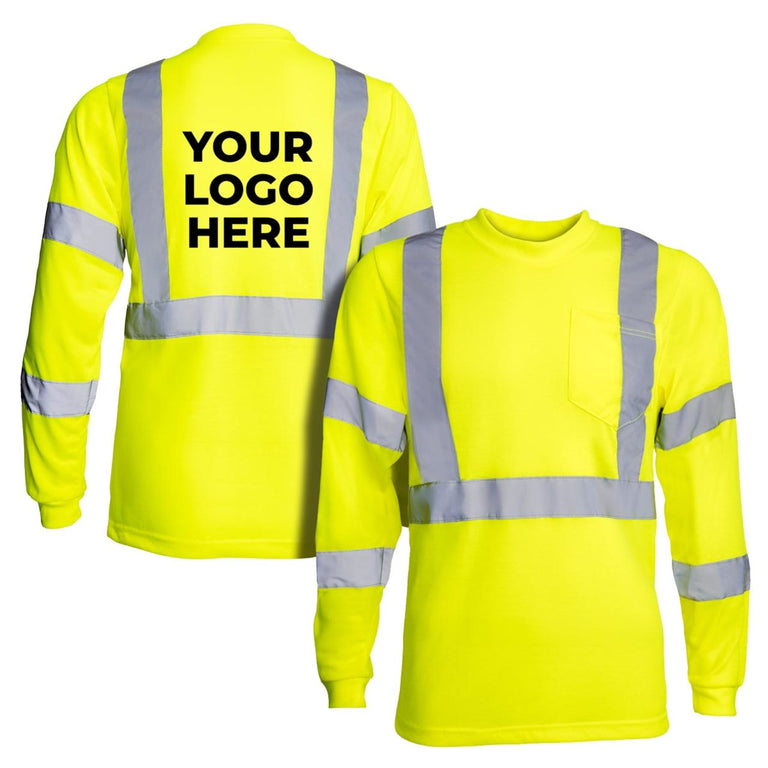 Custom Rugged Blue Type R Class 3 Hi-Vis Wicking Long Sleeve T-Shirt