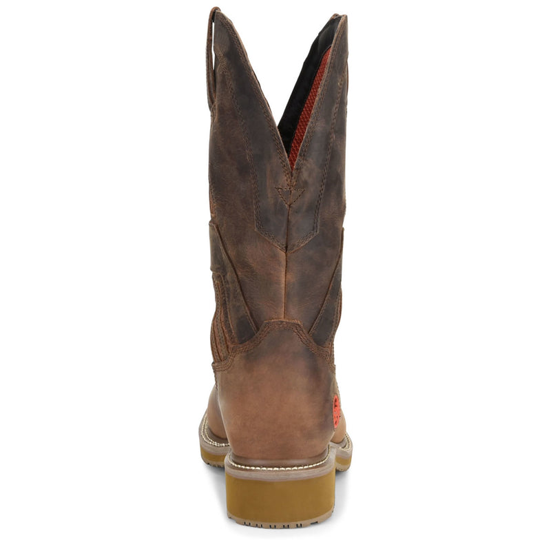 Double-H Boots Men's Kelton 13" Roper Waterproof Composite Toe Boots, DH5354, Brown