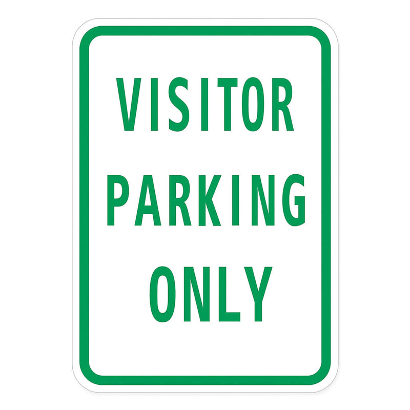 Visitor Parking Only Sign, 18 in x 12 in, Engineer Grade Reflective Aluminum