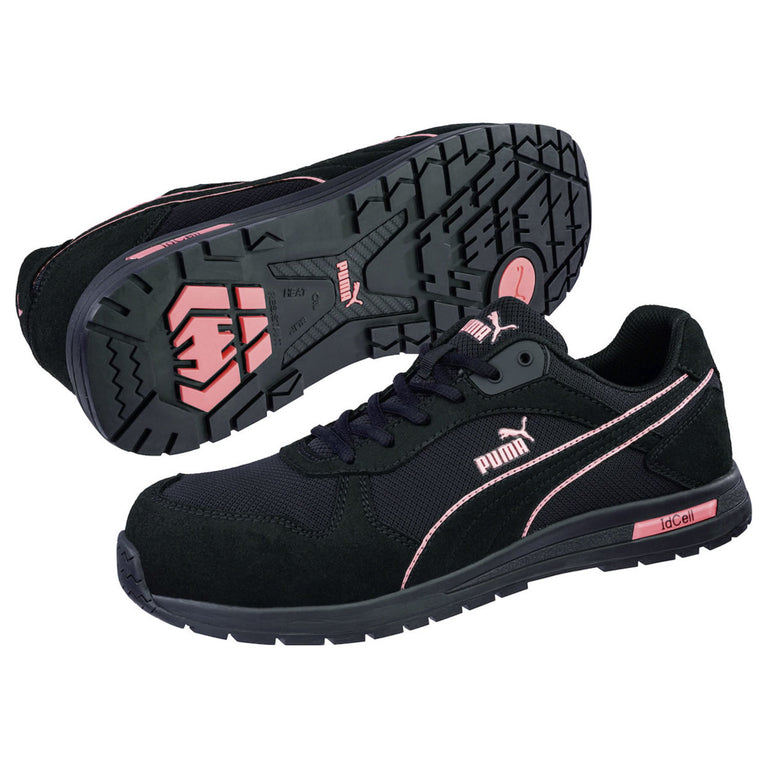 Puma Safety Women's Frontside Low EH Composite Toe Shoes, 643125, Black/Pink