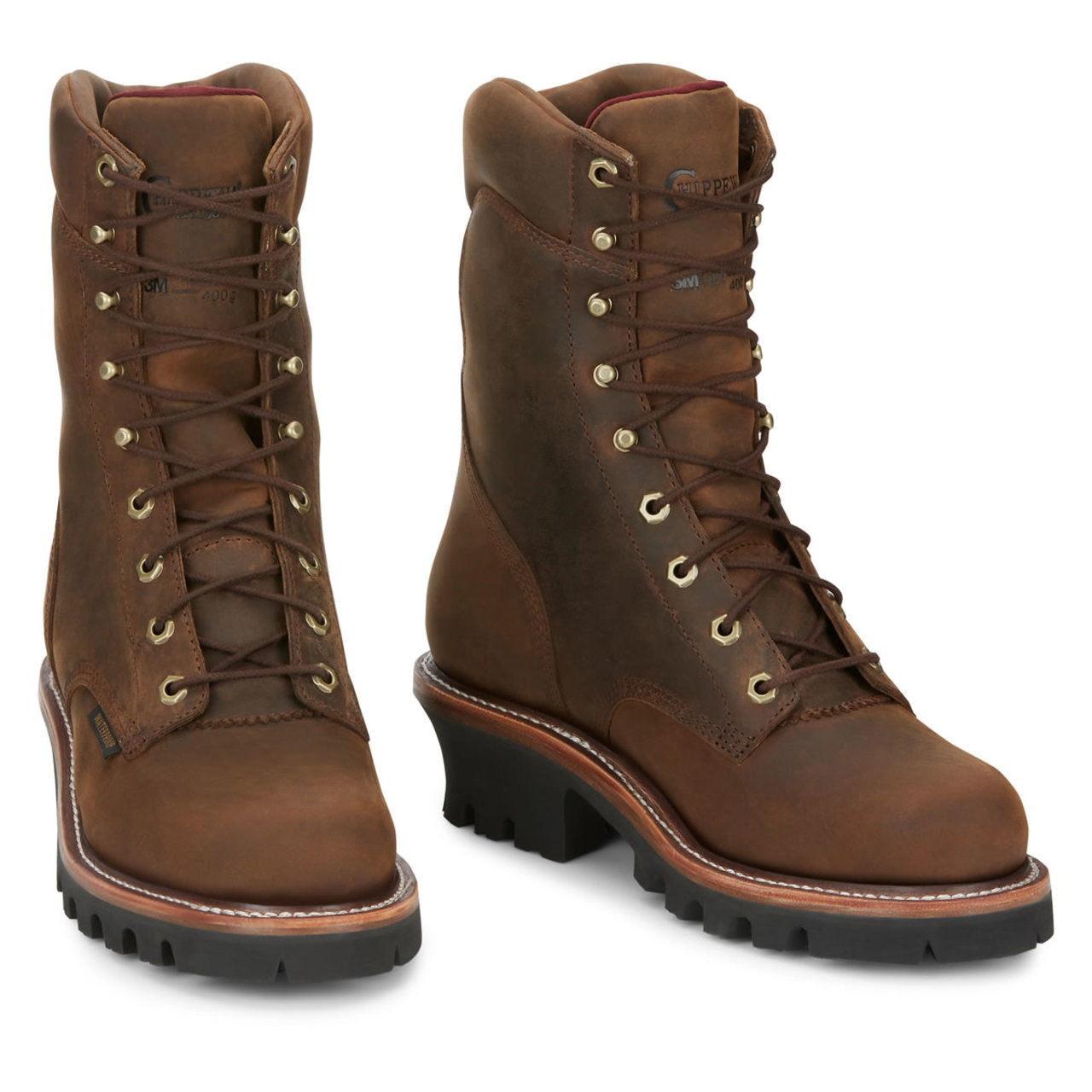 Chippewa Men's Super DNA 9" Logger Waterproof Insulated EH Soft Toe Boots, 59408, Tan