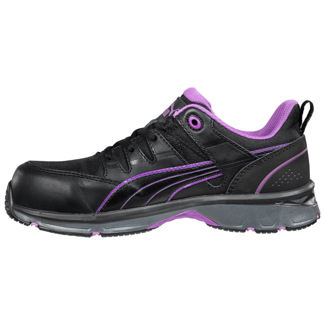 Puma Safety Women's W-Motion Protect Stepper Low 2.0 Black & Lavender EH Composite Toe Shoes - 643955