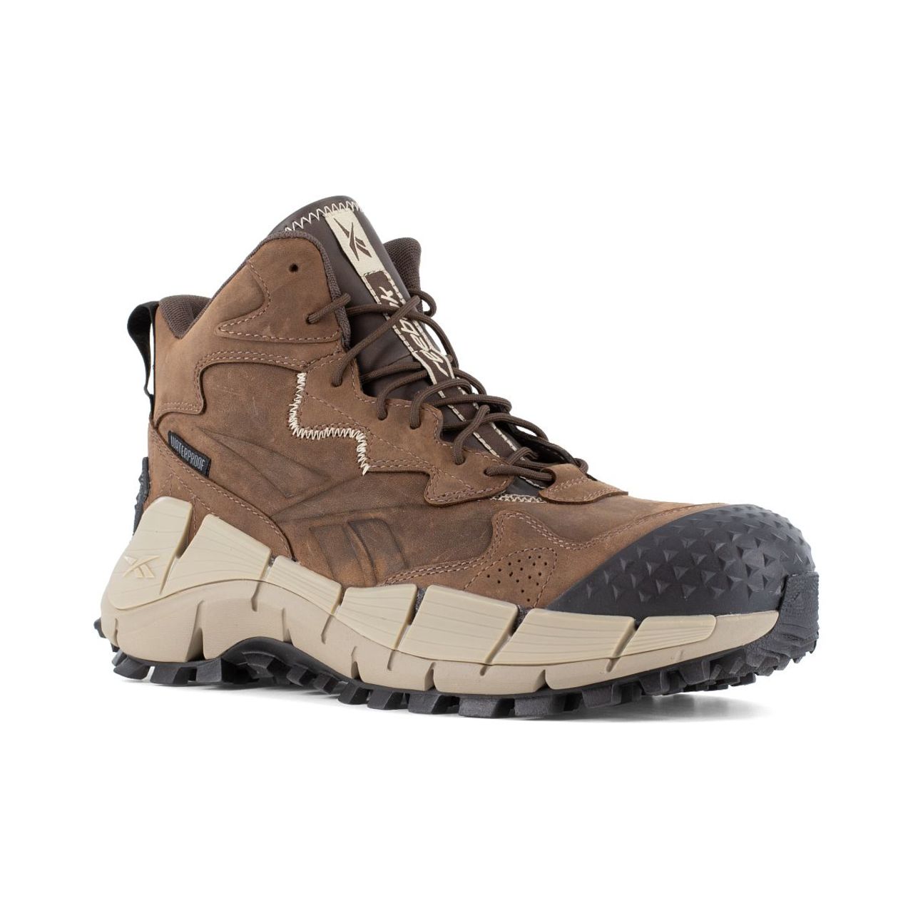 Reebok Men's Zig Kinetica Edge II Waterproof EH Met Guard Composite Toe Work Shoes, Brown - RB3025