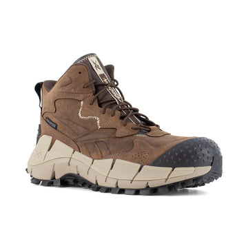 Reebok Men's Zig Kinetica Edge II Waterproof EH Met Guard Composite Toe Work Shoes, Brown - RB3025