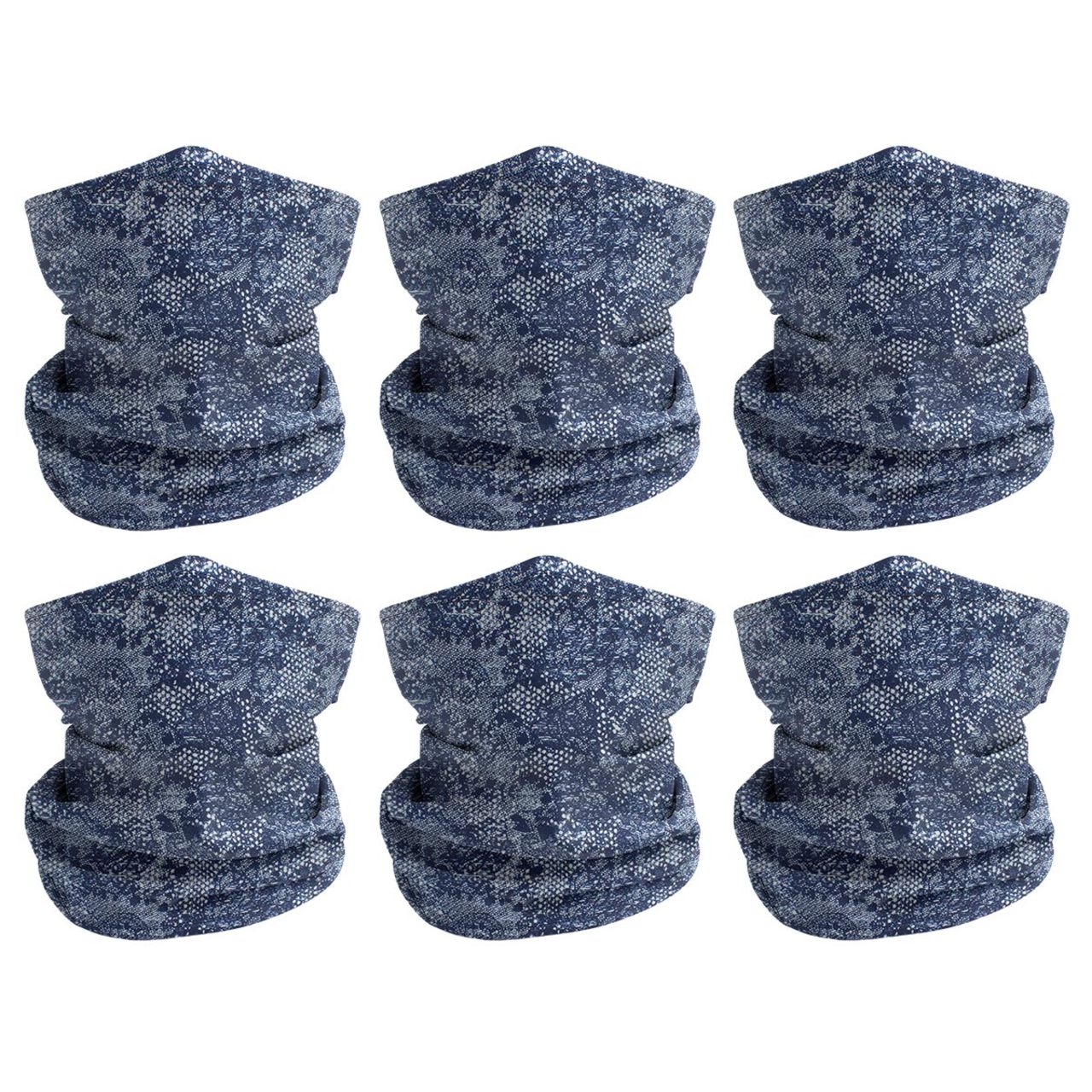 12 Pack - Rugged Blue Denim Multipurpose Neck Gaiter Bandana Face Mask Sunscreen Face Cover with Filter Pocket