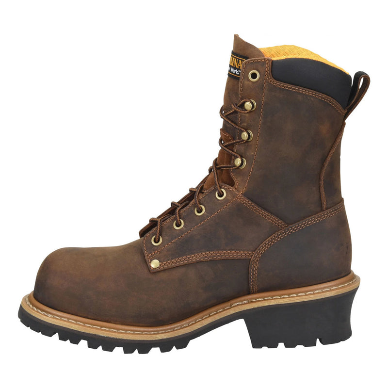 Carolina Men's Poplar 8" Logger EH Soft Toe Boots, CA9053, Brown