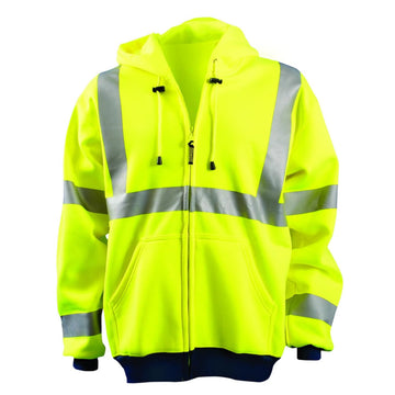 OccuNomix Type R Class 3 High-Vis Zip Hooded Sweatshirt - LUX-SWT3HZ