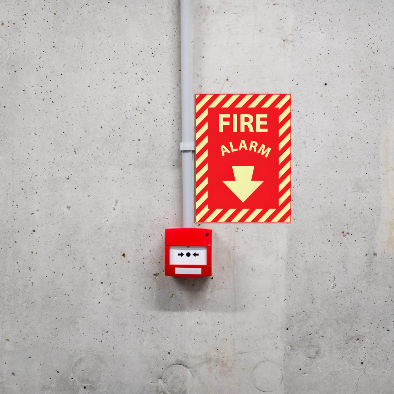 Fire Alarm 12x9 Vinyl Glow Fire Safety Sign