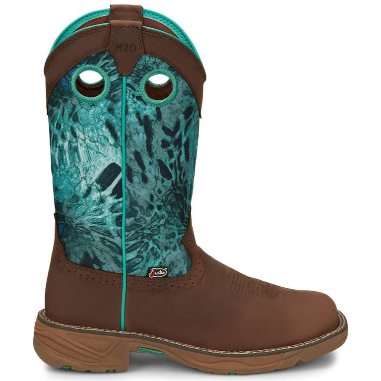 Justin Women's Stampede Rush 11" Waterproof EH Soft Toe Boots, SE4355, Brown