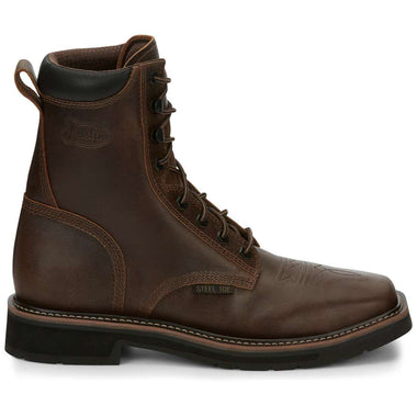 Justin Men's Pulley 8" EH Steel Toe Boots, SE682, Brown