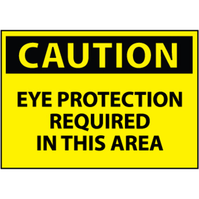 Caution Eye Protection Required In This Area 10x14 Plastic Sign