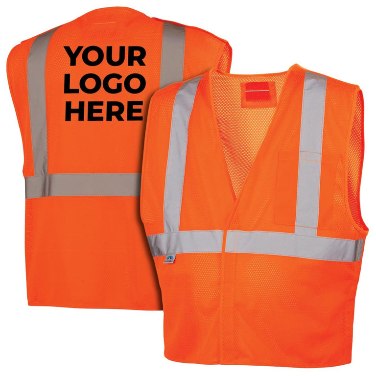 Custom Pyramex RVHL25 Type R Class 2 Hi-Vis Breakaway Mesh Safety Vest