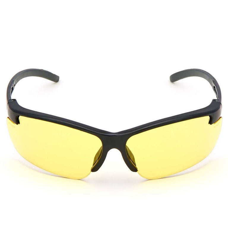MSA Pyrenees Safety Glasses, Amber Anti-Fog Lens, Black Frame - 10033740