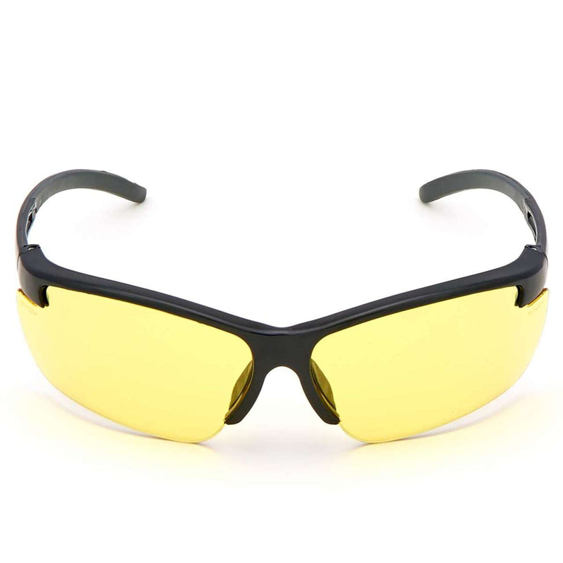MSA Pyrenees Safety Glasses, Amber Anti-Fog Lens, Black Frame - 10033740