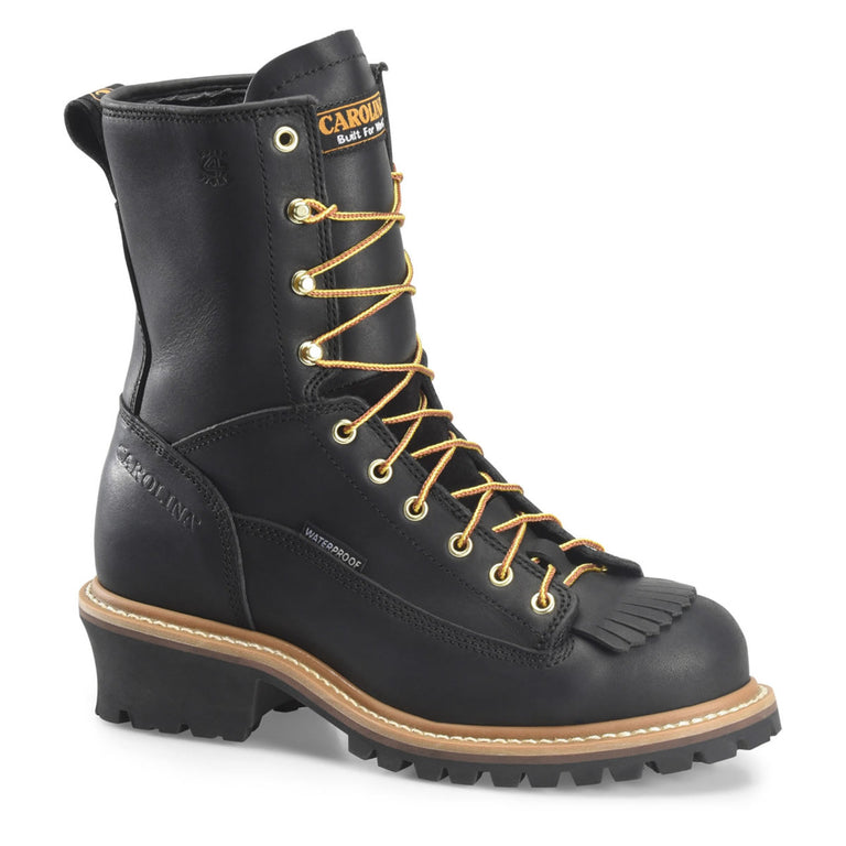 Carolina Men's Spruce 8" Logger Waterproof EH Steel Toe Boots, CA9825, Black
