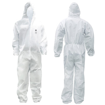 General Electric GW901 SMS Protective Coverall with Elastic Hood, White, Case of 24