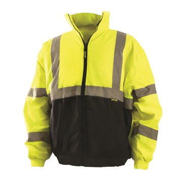 OccuNomix Type R Class 3 Hi-Vis Black Bottom Bomber Jacket, LUX-250-JB-B