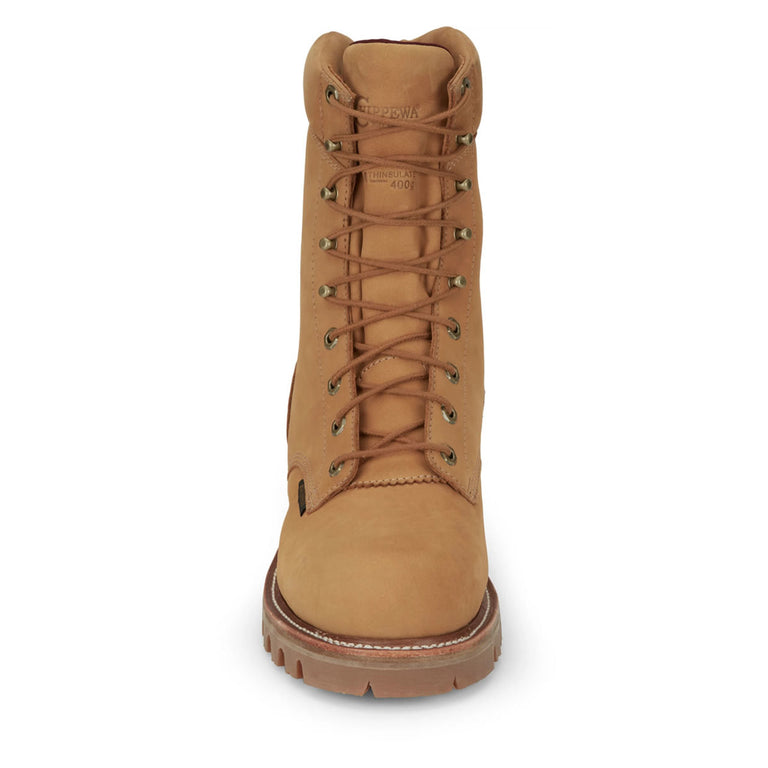 Chippewa Men's Super DNA 9" Logger EH Waterproof Insulated Steel Toe Boots, 59417, Tan