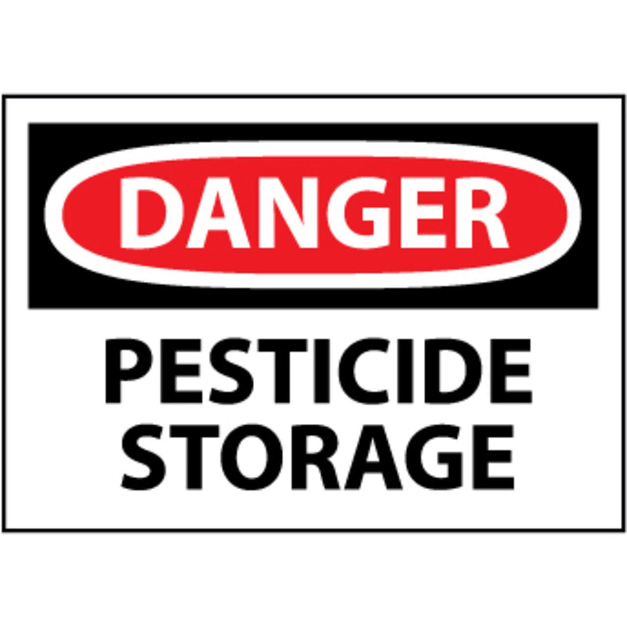 Danger Pesticide Storage, 10x14 Pressure Sensitive Vinyl Sign