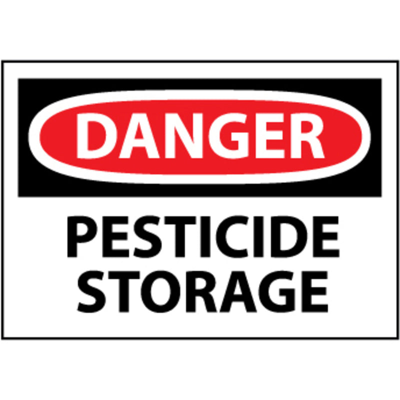 Danger Pesticide Storage, 10x14 Pressure Sensitive Vinyl Sign
