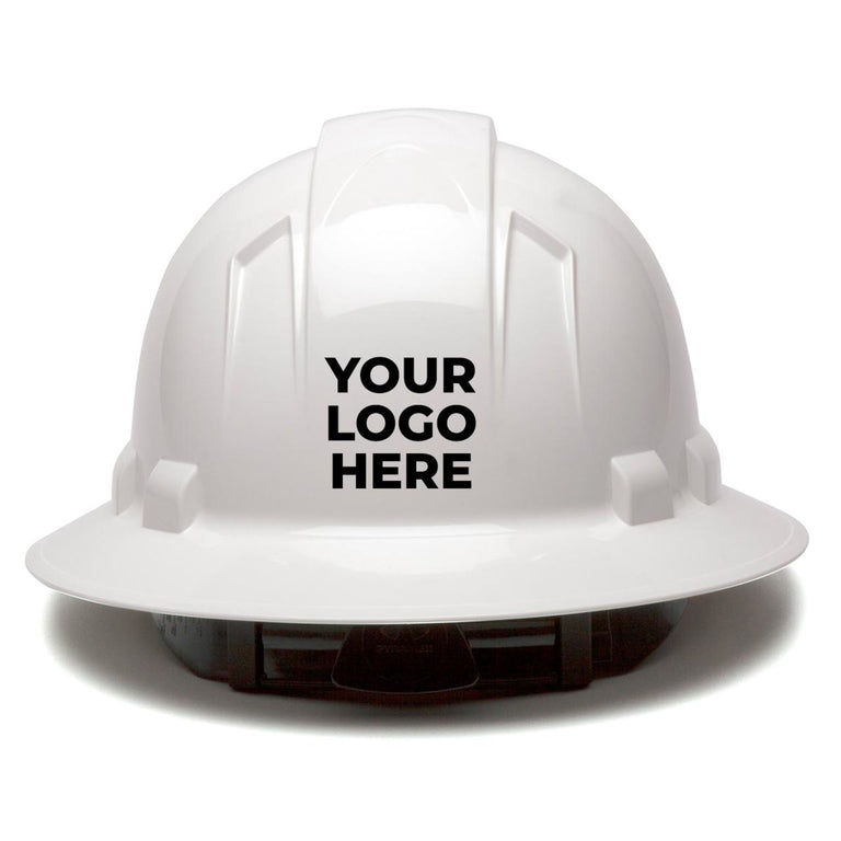 Custom Pyramex Ridgeline Full Brim Hard Hat, 6-Point Ratchet Suspension