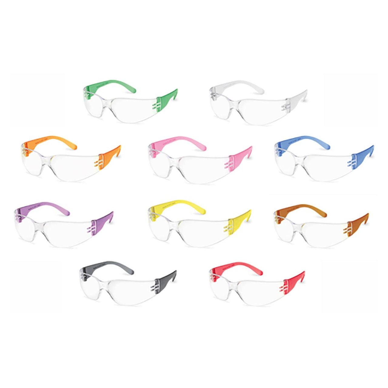 Gateway StarLite Small Gumballs Safety Glasses, Multi-color Frames, 10 Pack - 3699