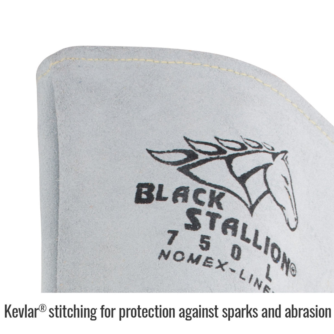 Black Stallion 750 Pearl White Premium Grain Elkskin Stick Welding Gloves with Nomex Lined Back, White