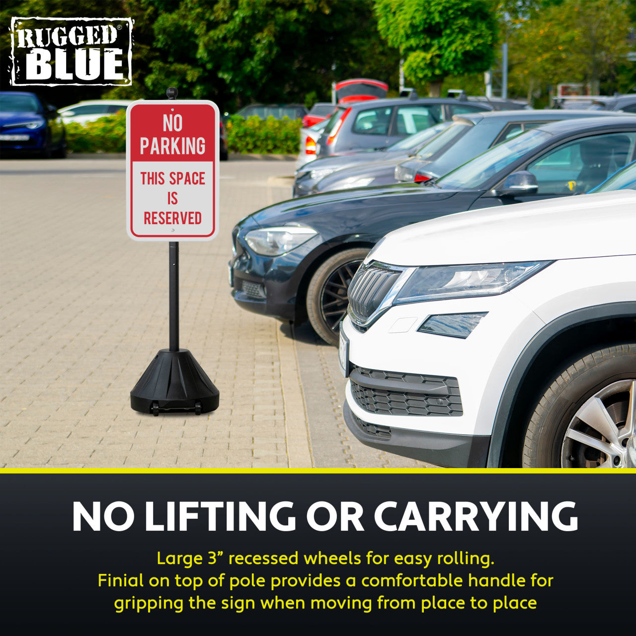 Rugged Blue Portable Sign Holder 60"